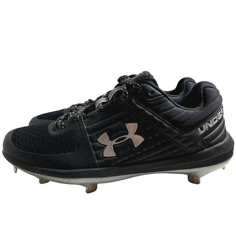 Under Armour UA Mens Size 8.5 Black Yard Low ST Baseball Cleats 3021711-002